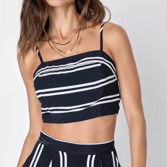 Coastal Living black and White Striped Two-Piece Jumpsuit - Picture 5 of 6